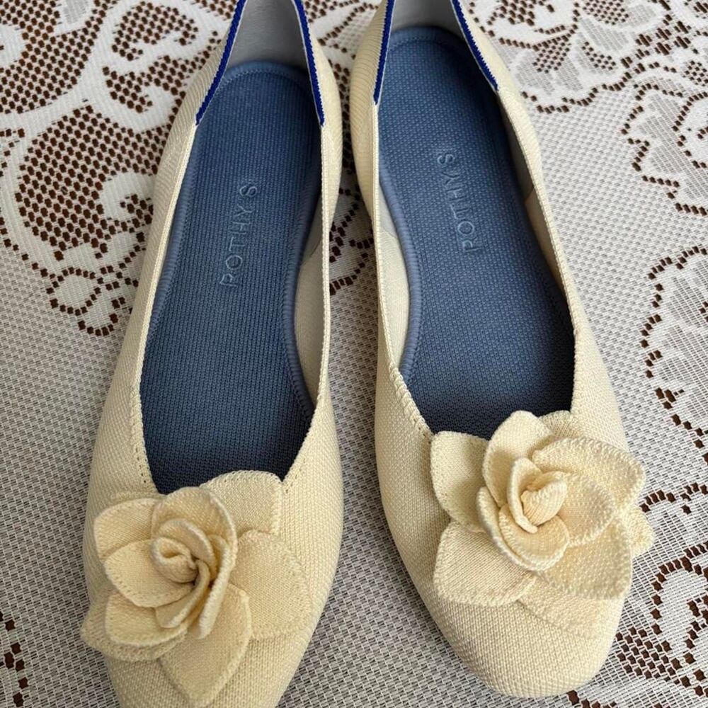 Rothy-s Women's Cream and Tan Ballet-shoes
